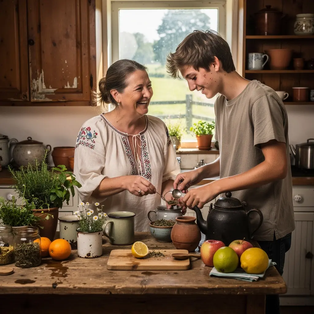 Raznobojne suhe biljke i cvjetovi za pripremu čaja.